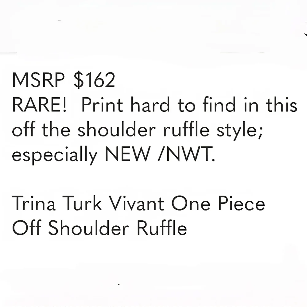 SEE NEW LISTING Trina Turk Vivant One Piece Off Shoulder Ruffle Size 4 - Picture 6 of 16